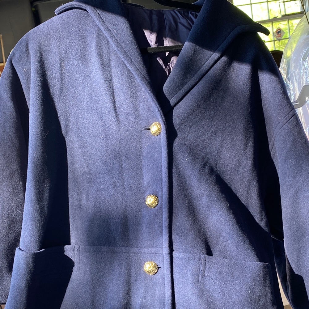 Elegant Navy Blue Women's Coat